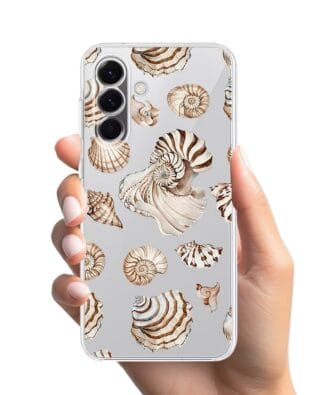 Etui do Samsung Galaxy A57 przeźroczyste, silikonowe Flexi, Summer Patterns, ozdobne muszle