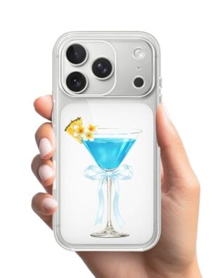 Etui do iPhone 17 Pro Max przeźroczyste, silikonowe Flexi, Paradise, Blue Hawaii
