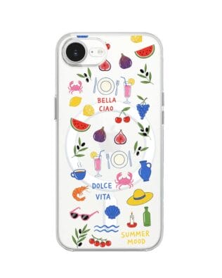 Etui do iPhone 17e z MagSafe przeźroczyste, silikonowe Flexi, Italian Summer, kolorowe wakacje
