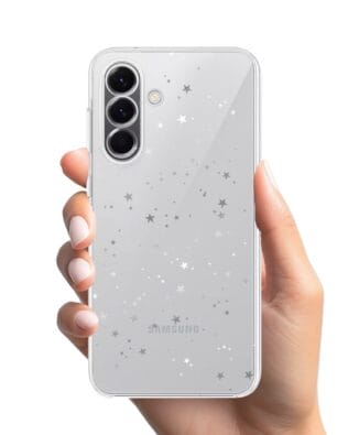 Etui do Samsung Galaxy A57 przeźroczyste, silikonowe Flexi, Szampańskie gwiazdki