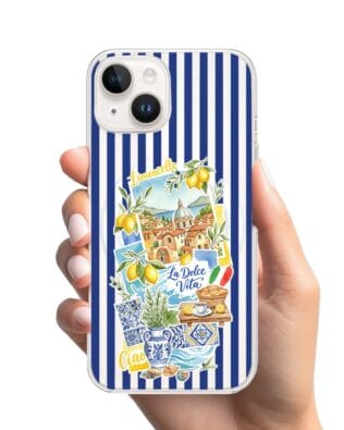 Etui do iPhone 14 Plus z MagSafe przeźroczyste, silikonowe Flexi, Italian Summer, Limoncello