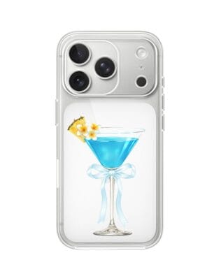 Etui do iPhone 17 Pro Max przeźroczyste, silikonowe Flexi, Paradise, Blue Hawaii