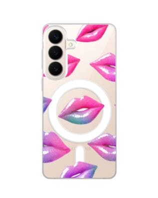 Etui do Samsung Galaxy S26 Plus z MagSafe przeźroczyste, silikonowe Flexi, hologramowe usta