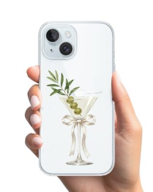 Etui do iPhone 15 Plus przeźroczyste, silikonowe Flexi, Paradise, Dry Martini