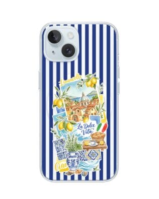 Etui do iPhone 15 Plus z MagSafe przeźroczyste, silikonowe Flexi, Italian Summer, Limoncello