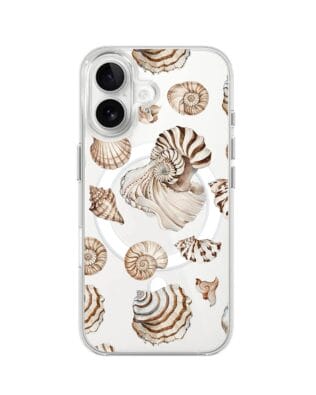 Etui do iPhone 16 Plus z MagSafe przeźroczyste, silikonowe Flexi, Summer Patterns, ozdobne muszle