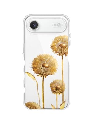 Etui do iPhone Air przeźroczyste, silikonowe Flexi, Kwiaty, złote dmuchawce