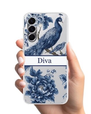 Etui do Samsung Galaxy A57 przeźroczyste, silikonowe Flexi, Mystic, Diva Peacock