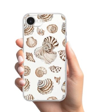 Etui do iPhone 17e przeźroczyste, silikonowe Flexi, Summer Patterns, ozdobne muszle