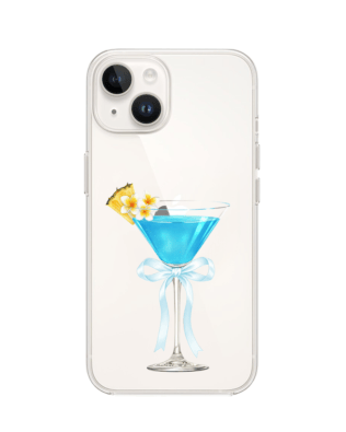 Etui do iPhone 13 Mini przeźroczyste, silikonowe Flexi, Paradise, Blue Hawaii