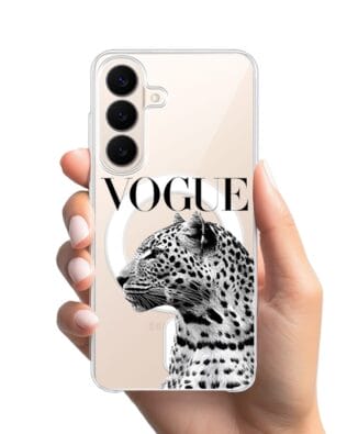 Etui do Samsung Galaxy S26 Plus z MagSafe przeźroczyste, silikonowe Flexi, Positive Vibes, Tygrys Vogue