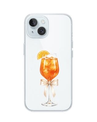 Etui do iPhone 15 Plus przeźroczyste, silikonowe Flexi, Paradise, Aperol Spritz