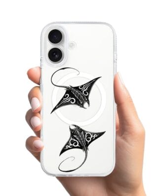Etui do iPhone 16 z MagSafe przeźroczyste, silikonowe Flexi, Summer Patterns, diabeł morski