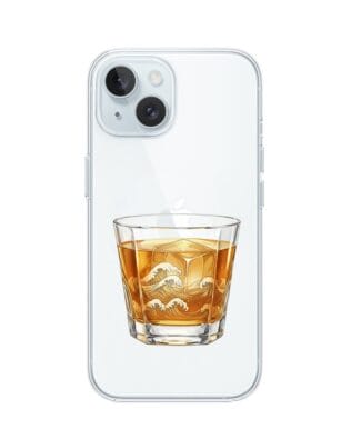 Etui do iPhone 15 Plus przeźroczyste, silikonowe Flexi, Paradise, Whiskey on the rocks