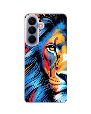 Etui do Samsung Galaxy S26 z MagSafe przeźroczyste, silikonowe Flexi, Dzika Mandala, Lwie spojrzenie