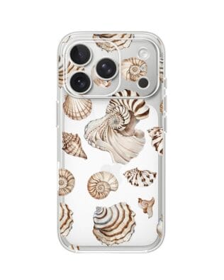 Etui do iPhone 17 Pro Max przeźroczyste, silikonowe Flexi, Summer Patterns, ozdobne muszle