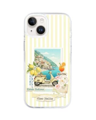 Etui do iPhone 14 z MagSafe przeźroczyste, silikonowe Flexi, Italian Summer, Ciao Italia