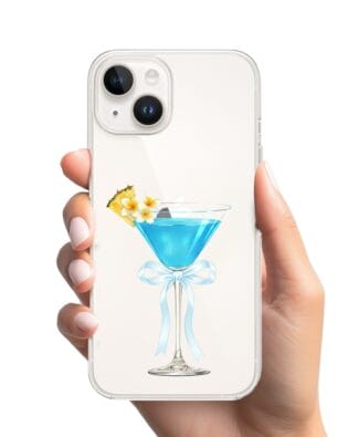 Etui do iPhone 14 Plus przeźroczyste, silikonowe Flexi, Paradise, Blue Hawaii