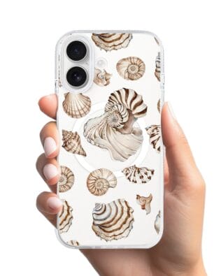 Etui do iPhone 17 z MagSafe przeźroczyste, silikonowe Flexi, Summer Patterns, ozdobne muszle