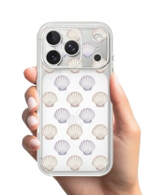 Etui do iPhone 17 Pro Max przeźroczyste, silikonowe Flexi, Summer Patterns, pastelowe muszelki