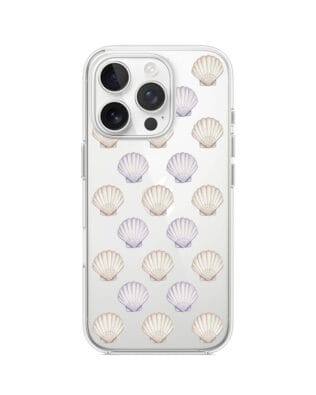 Etui do iPhone 16 Pro Max przeźroczyste, silikonowe Flexi, Summer Patterns, pastelowe muszelki