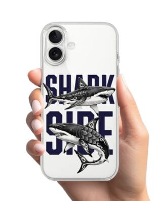 Etui do iPhone 17 przeźroczyste, silikonowe Flexi, Summer Patterns, Shark side