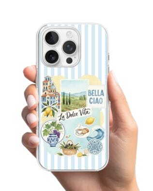Etui do iPhone 13 Pro Max przeźroczyste, silikonowe Flexi, Italian Summer, La Dolce Vita