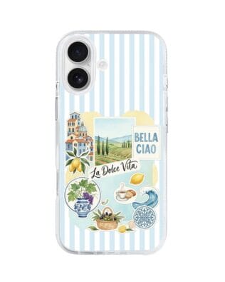 Etui do iPhone 17 z MagSafe przeźroczyste, silikonowe Flexi, Italian Summer, La Dolce Vita