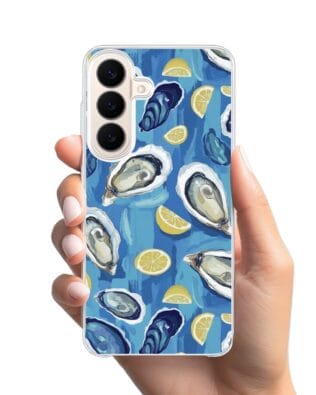 Etui do Samsung Galaxy S26 Plus z MagSafe przeźroczyste, silikonowe Flexi, Summer Patterns, ostrygi z cytrynką