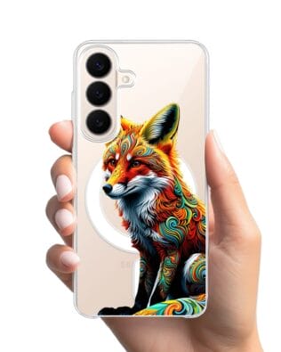 Etui do Samsung Galaxy S26 Plus z MagSafe przeźroczyste, silikonowe Flexi, Dzika Mandala, Lis