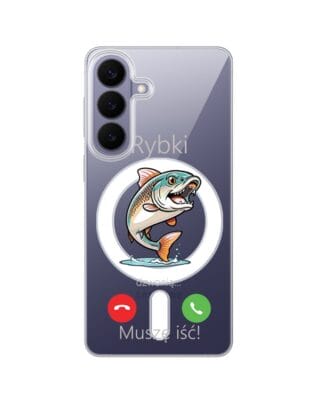Etui do Samsung Galaxy S26 Plus z MagSafe przeźroczyste, silikonowe Flexi, rybki dzwonią