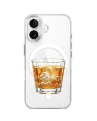 Etui do iPhone 16 Plus z MagSafe przeźroczyste, silikonowe Flexi, Paradise, Whiskey on the rocks