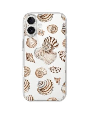 Etui do iPhone 16 przeźroczyste, silikonowe Flexi, Summer Patterns, ozdobne muszle