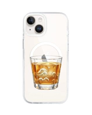 Etui do iPhone 14 z MagSafe przeźroczyste, silikonowe Flexi, Paradise, Whiskey on the rocks