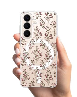 Etui do Samsung Galaxy S26 Plus z MagSafe przeźroczyste, silikonowe Flexi, Mini Patterns, Różyczki