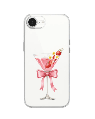 Etui do iPhone 17e przeźroczyste, silikonowe Flexi, Paradise, Strawberry Martini