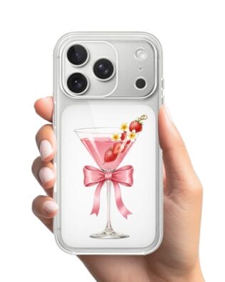 Etui do iPhone 17 Pro przeźroczyste, silikonowe Flexi, Paradise, Strawberry Martini