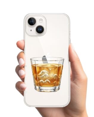 Etui do iPhone 13 Mini przeźroczyste, silikonowe Flexi, Paradise, Whiskey on the rocks