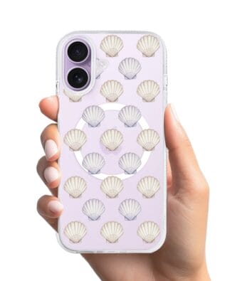 Etui do iPhone 17 z MagSafe przeźroczyste, silikonowe Flexi, Summer Patterns, pastelowe muszelki