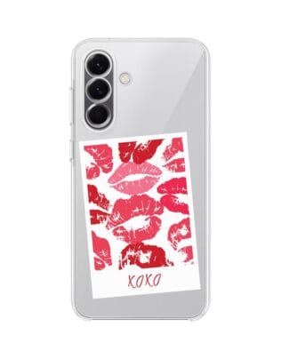 Etui do Samsung Galaxy A57 przeźroczyste, silikonowe Flexi, pocałunki, polaroid