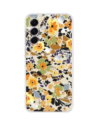Etui do Samsung Galaxy A57 przeźroczyste, silikonowe Flexi, malowane kwiatki