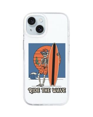 Etui do iPhone 15 z MagSafe przeźroczyste, silikonowe Flexi, Summer Patterns, Ride the wave