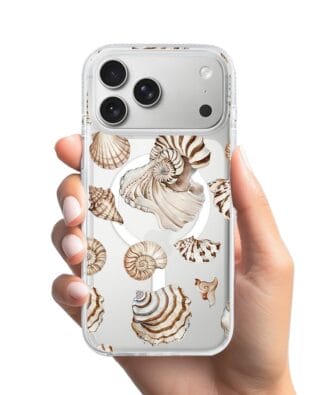 Etui do iPhone 17 Pro z MagSafe przeźroczyste, silikonowe Flexi, Summer Patterns, ozdobne muszle
