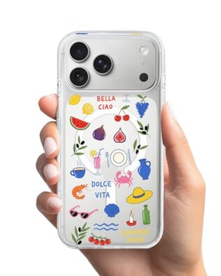 Etui do iPhone 17 Pro Max z MagSafe przeźroczyste, silikonowe Flexi, Italian Summer, kolorowe wakacje