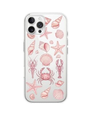 Etui do iPhone 12 Pro Max przeźroczyste, silikonowe Flexi, Summer Patterns, krewetkowy róż