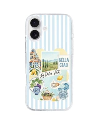 Etui do iPhone 16 z MagSafe przeźroczyste, silikonowe Flexi, Italian Summer, La Dolce Vita