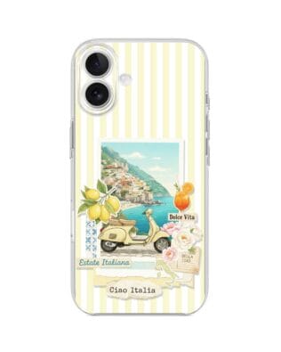 Etui do iPhone 16 przeźroczyste, silikonowe Flexi, Italian Summer, Ciao Italia