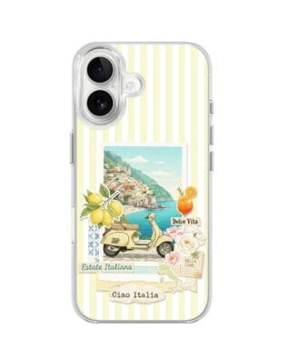 Etui do iPhone 16 Plus z MagSafe przeźroczyste, silikonowe Flexi, Italian Summer, Ciao Italia