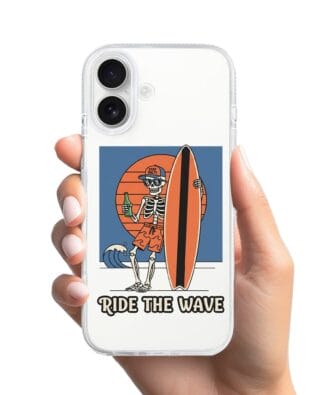 Etui do iPhone 16 z MagSafe przeźroczyste, silikonowe Flexi, Summer Patterns, Ride the wave