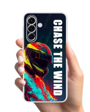 Etui do Samsung Galaxy A57 przeźroczyste, silikonowe Flexi, Bikers, Chase The Wind